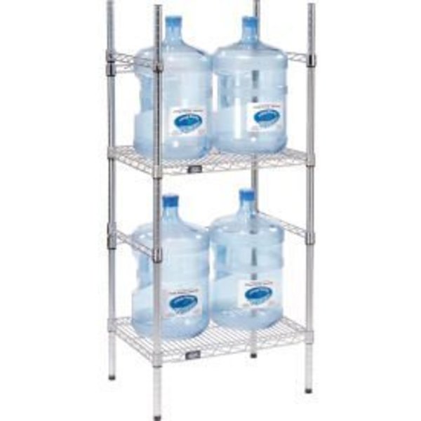 Global Equipment 5 Gallon Water Bottle Storage Rack, 4 Bottle Capacity 797083
